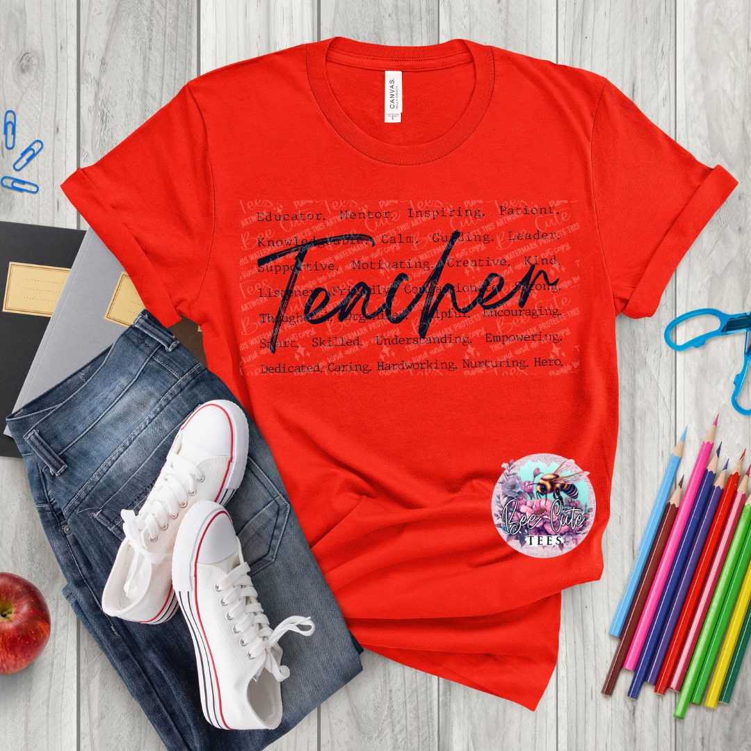 Teacher Subway Art Black