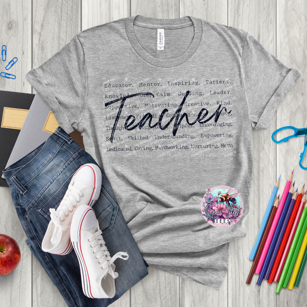 Teacher Subway Art Black