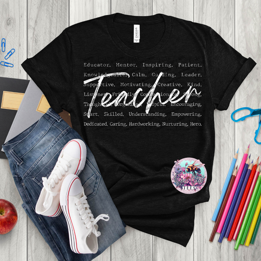 Teacher Subway Art White