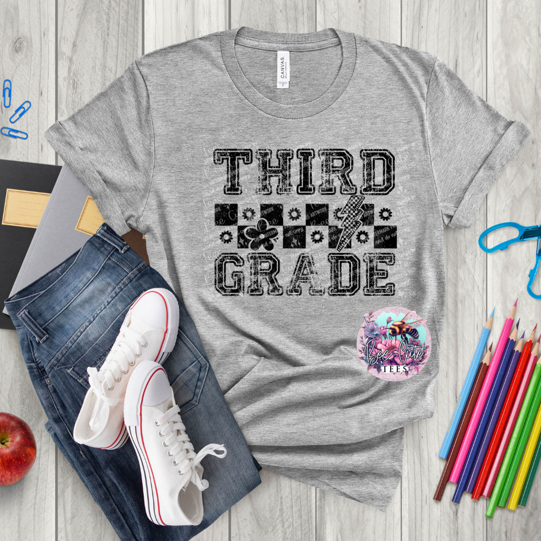 Third Grade Checkered Black