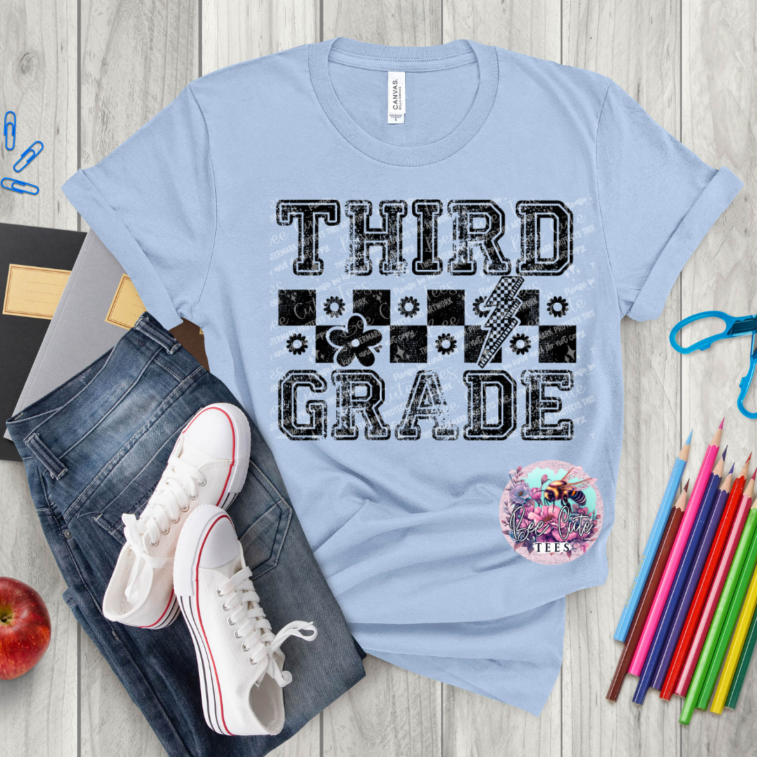 Third Grade Checkered Black