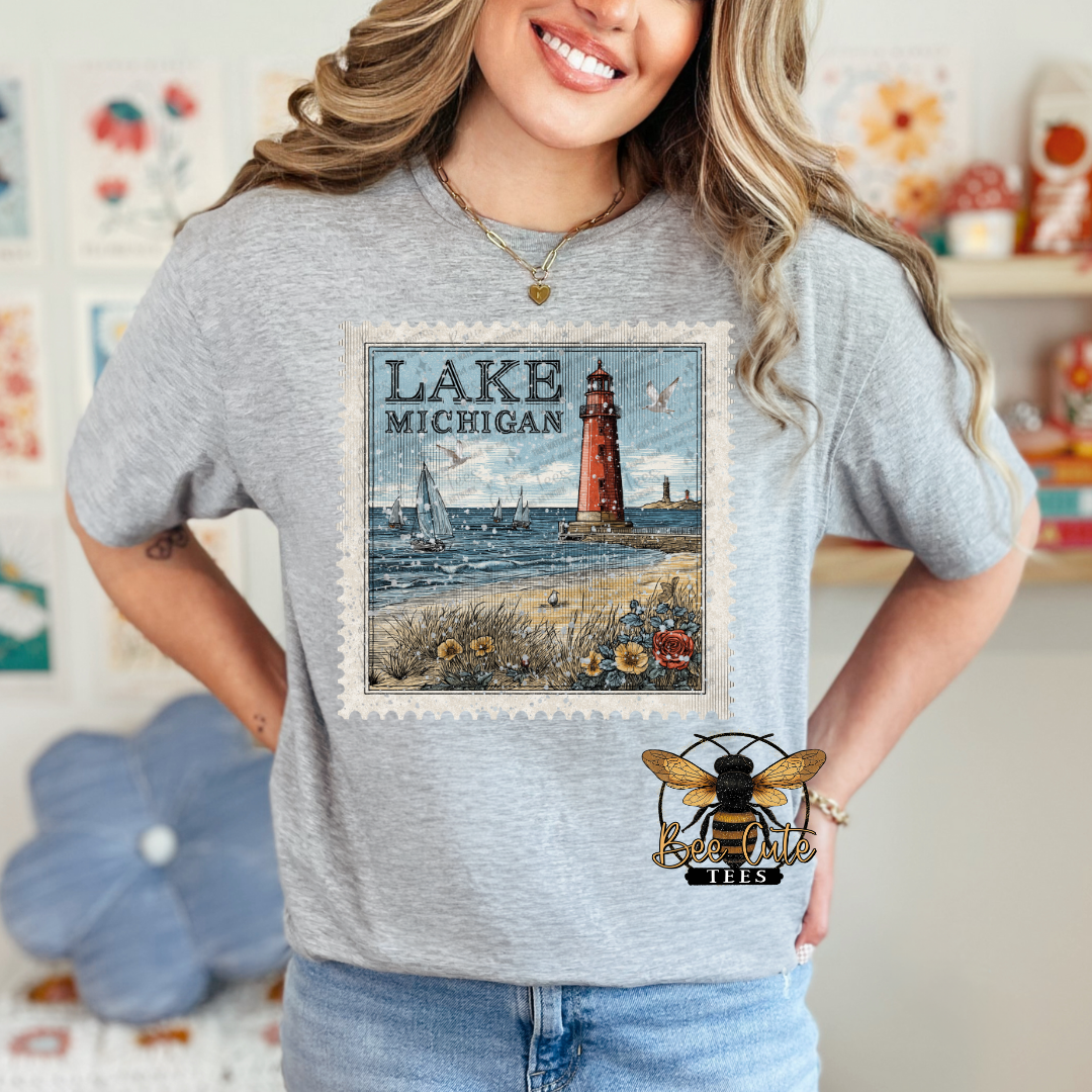 Vintage Lake Michigan Stamp
