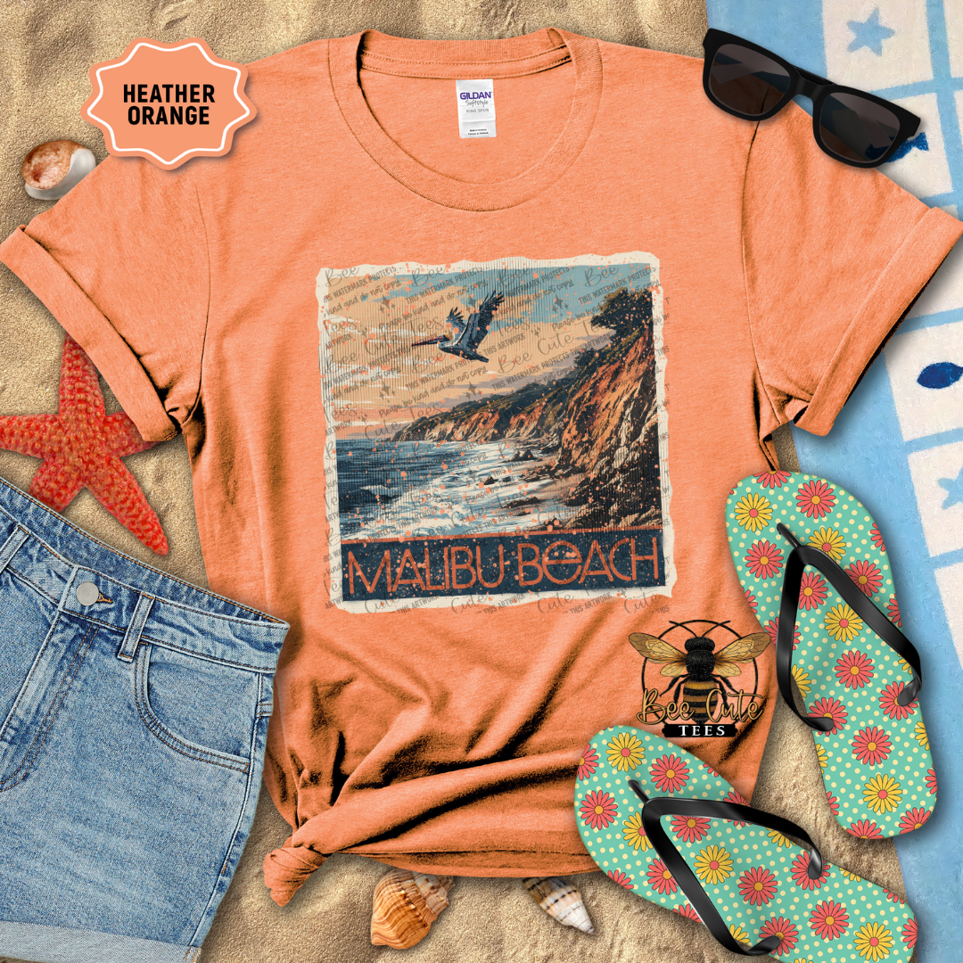 Vintage Malibu Beach Stamp