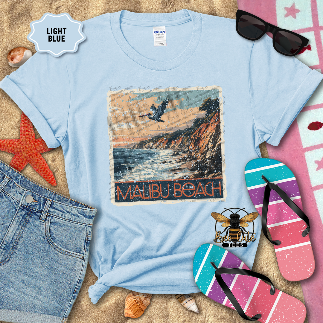 Vintage Malibu Beach Stamp