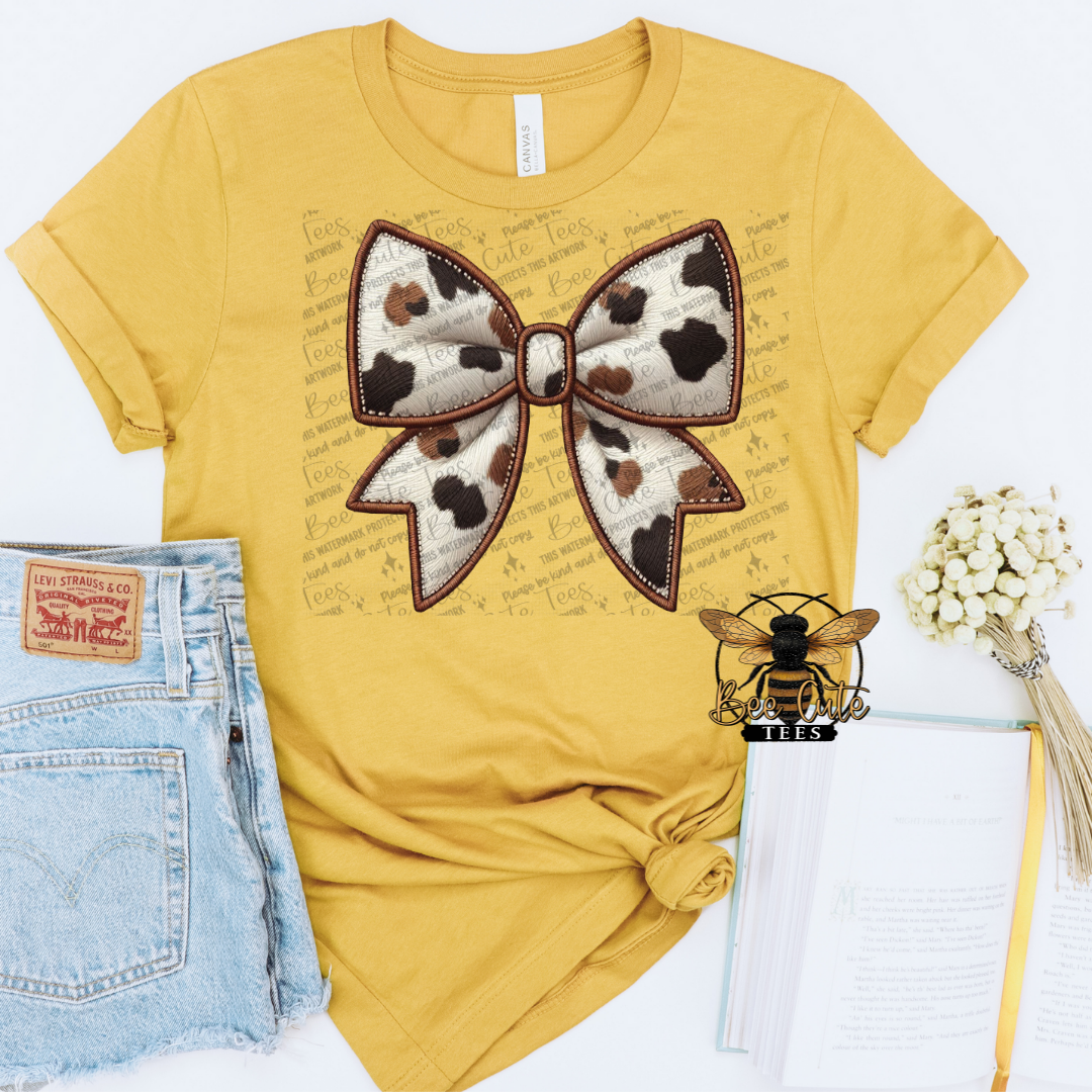 Cow Print Bow