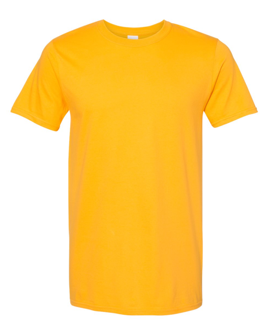 gold t-shirt on a white background