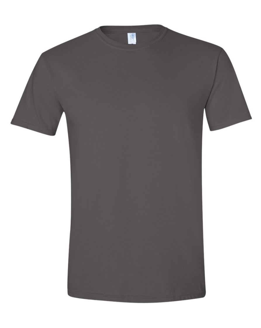 dark grey t-shirt on a white background