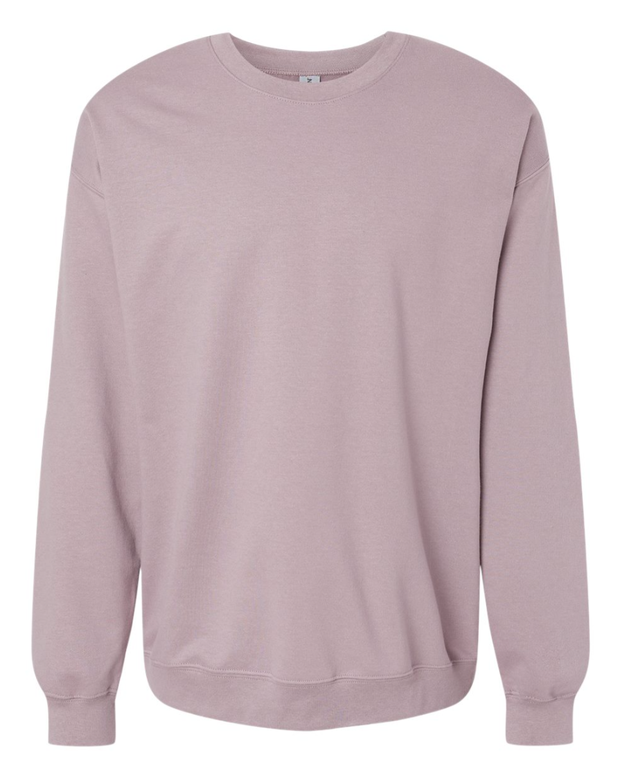 light purple sweatshirt on a white background