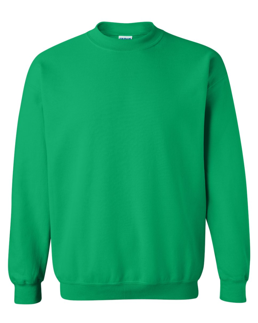 green sweatshirt on a white background