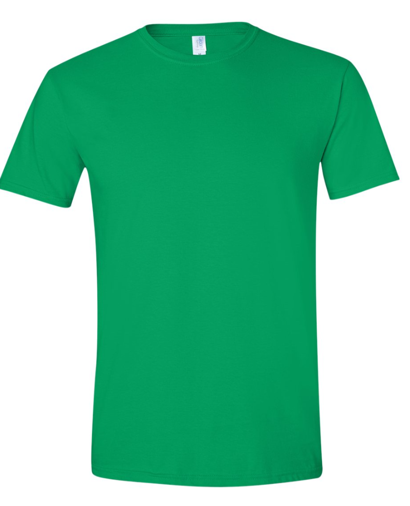 Green t-shirt on a white background