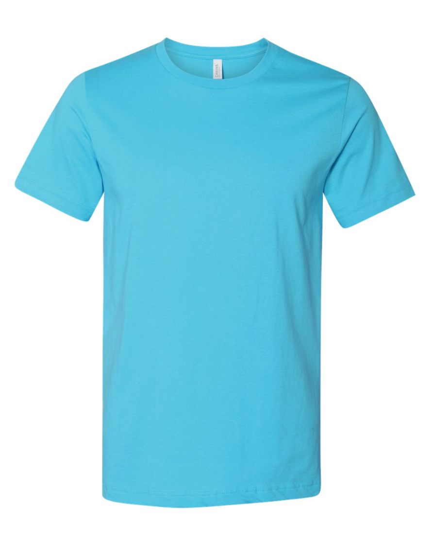 Light blue t-shirt on a white background