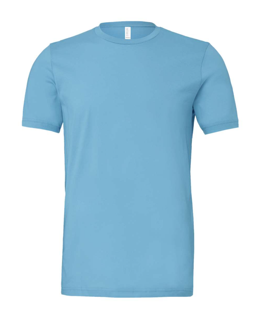 Light blue t-shirt on a white background