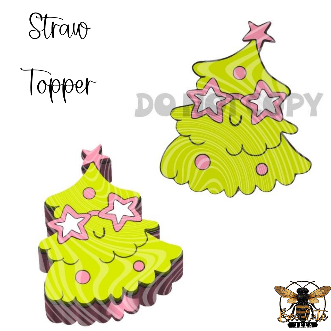 Star Tree Straw Topper
