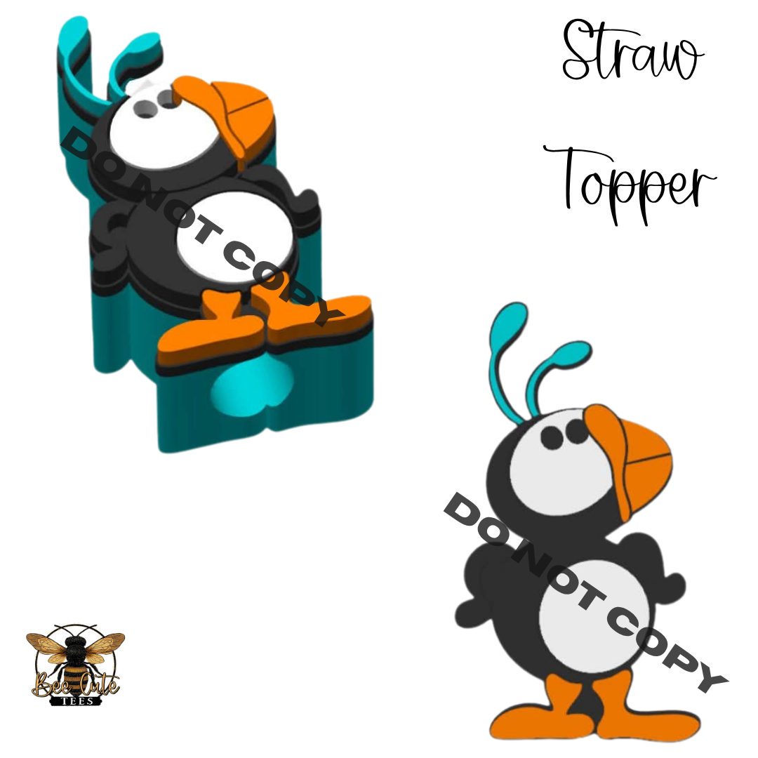 Artic Puffin Straw Topper