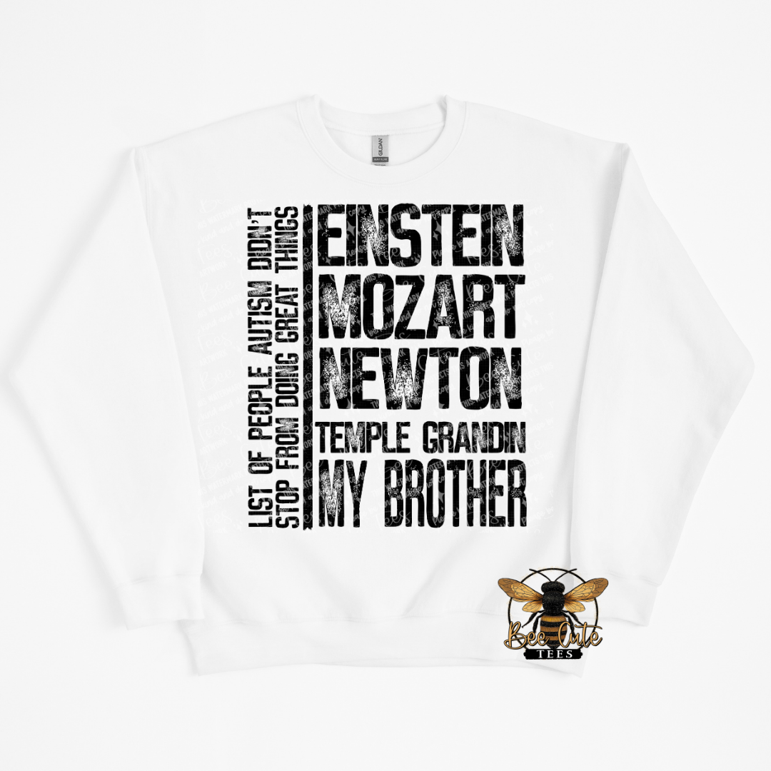 White t-shirt with black text and bee logo on a white background