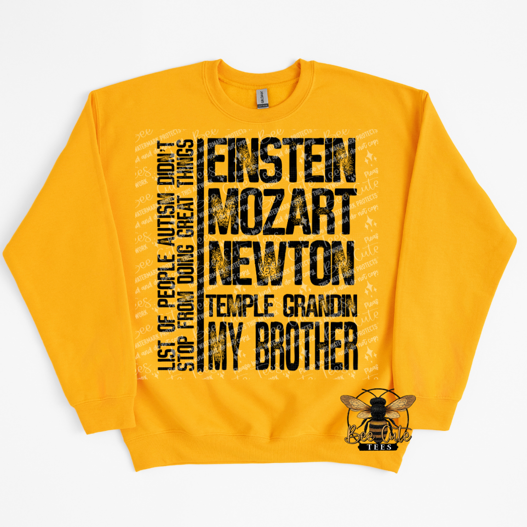 Yellow sweatshirt with text design on a white background