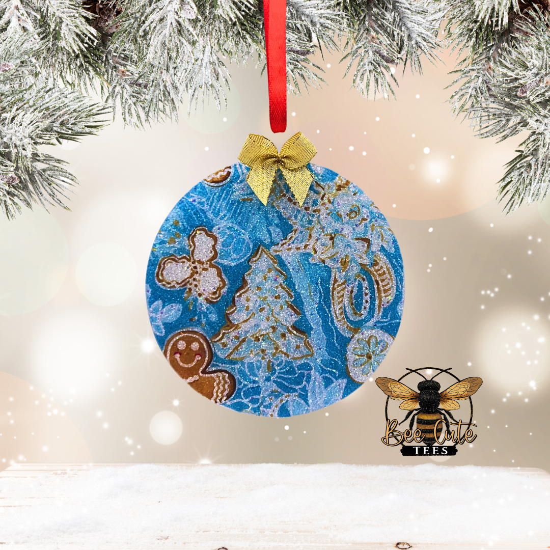 Blue Christmas Acrylic Ornaments