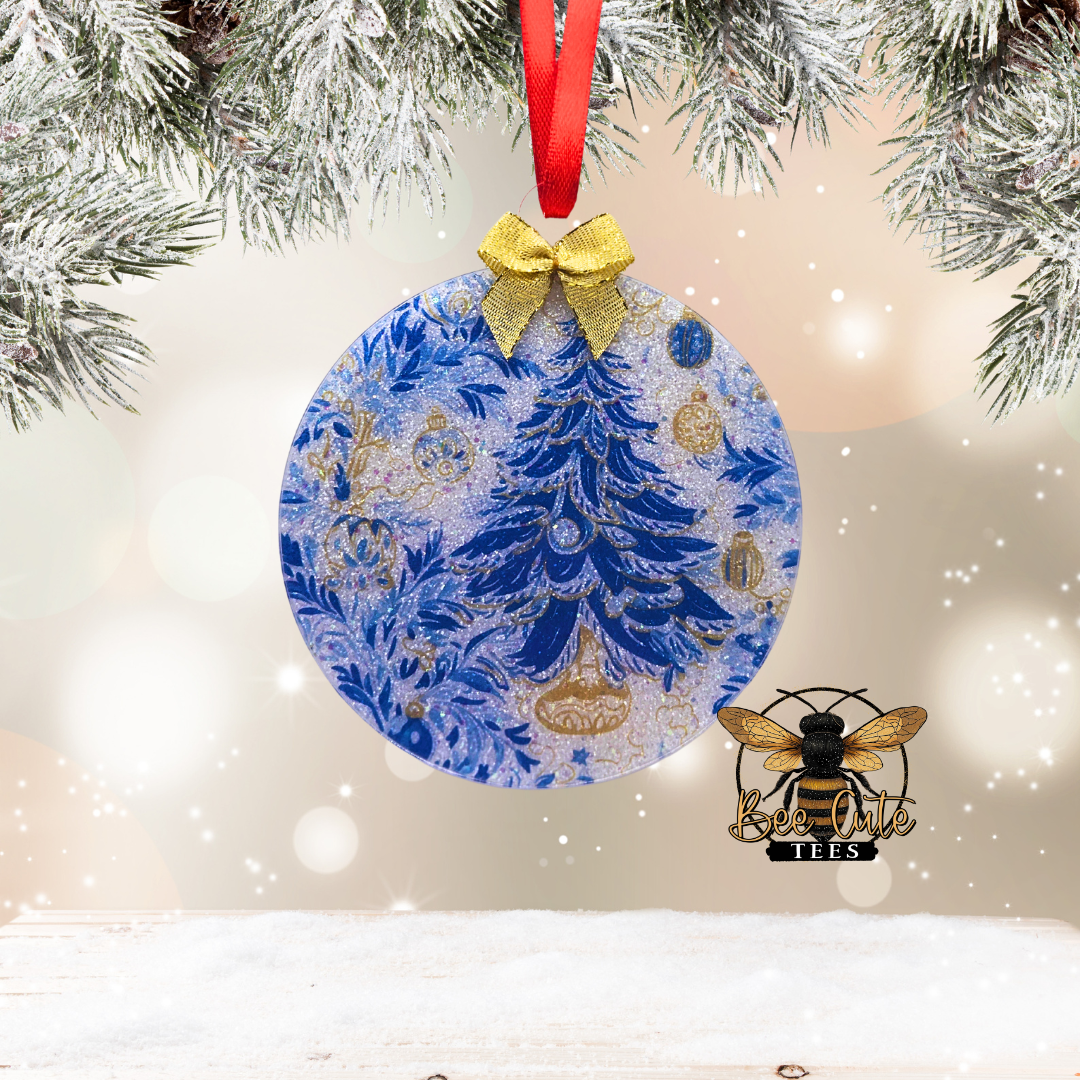 Blue Christmas Acrylic Ornaments