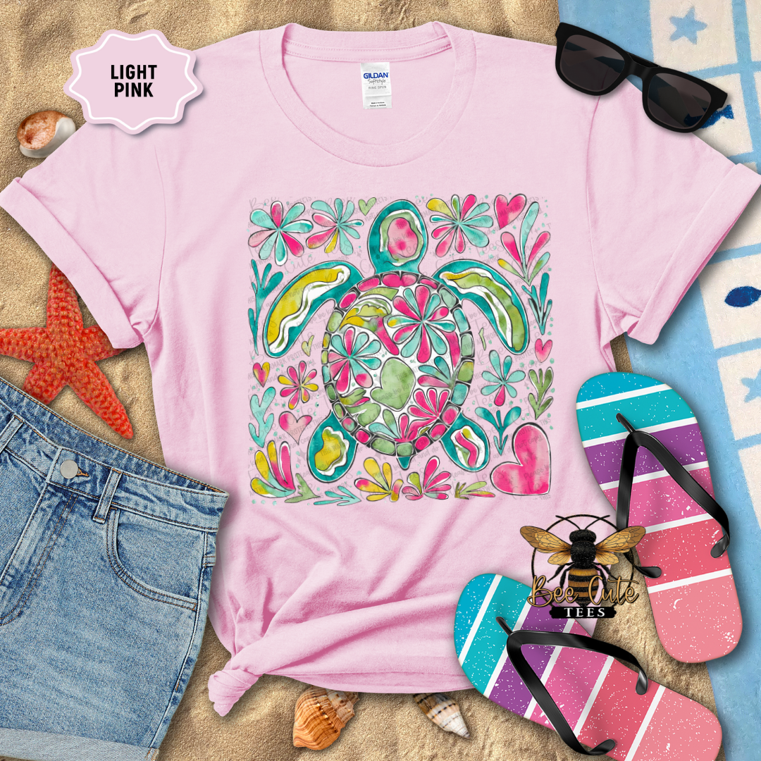 Boho Floral Turtle