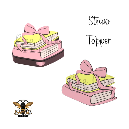 Book Bow Straw Topper