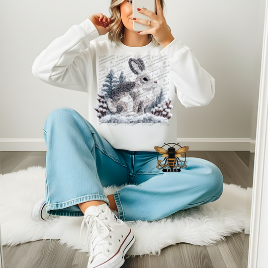 Winter Bunny Faux Latch Hook Yarn Crochet