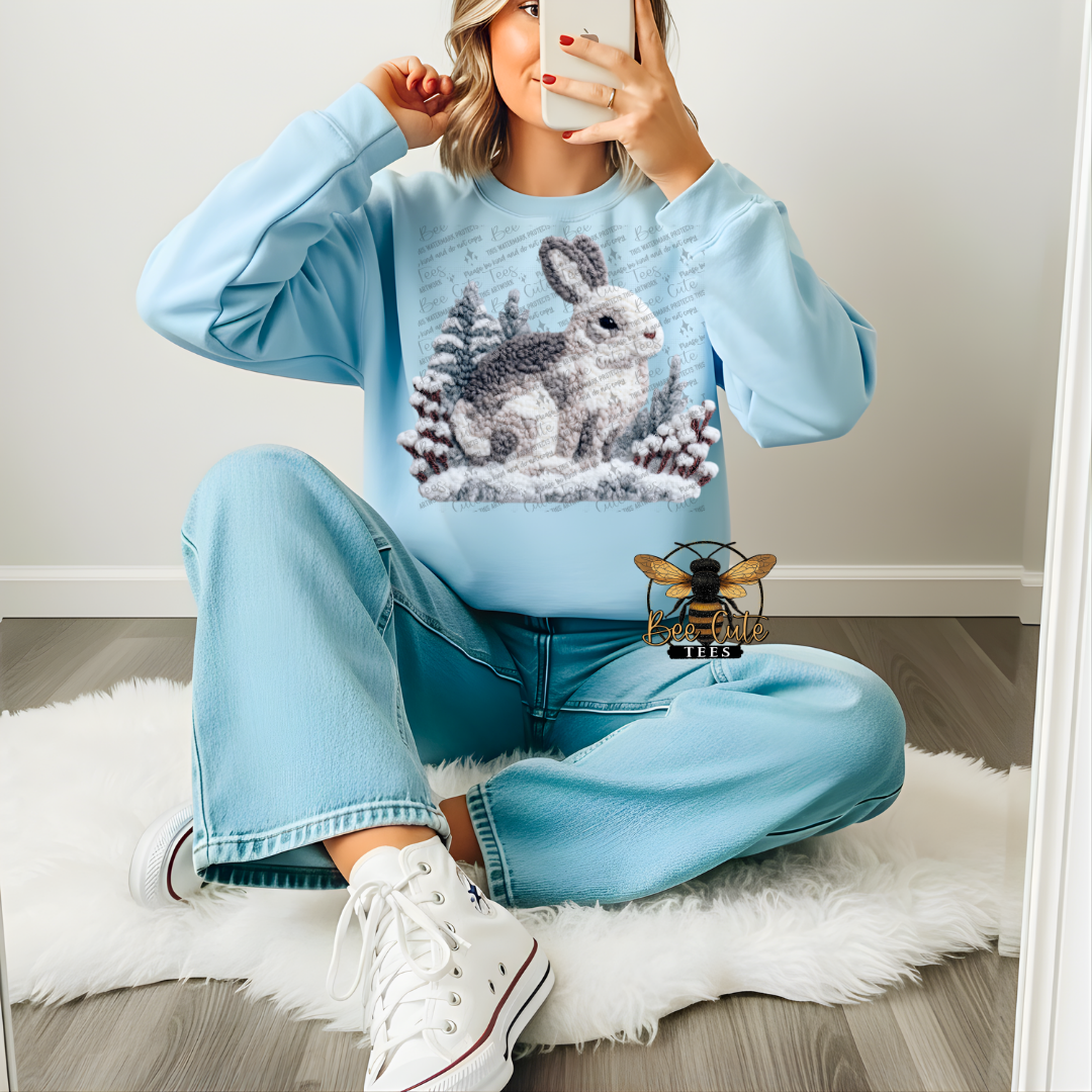 Winter Bunny Faux Latch Hook Yarn Crochet