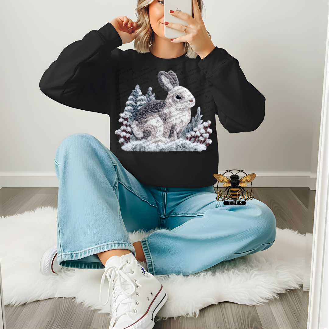 Winter Bunny Faux Latch Hook Yarn Crochet