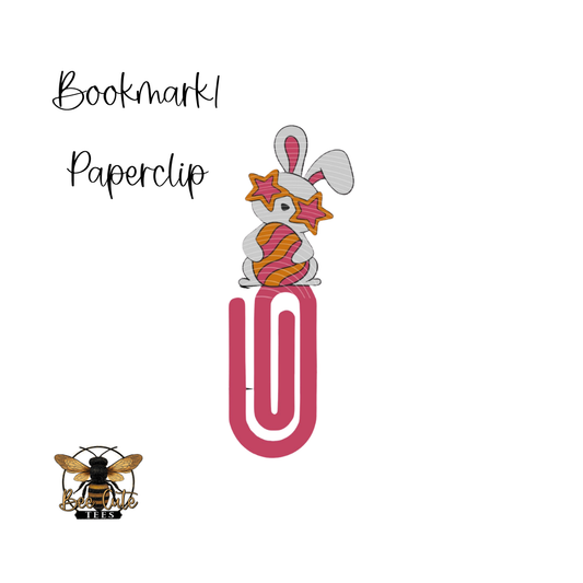 Bookmark paperclip with bunny design on a white background