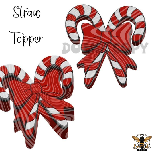 Candy Cane Straw Topper