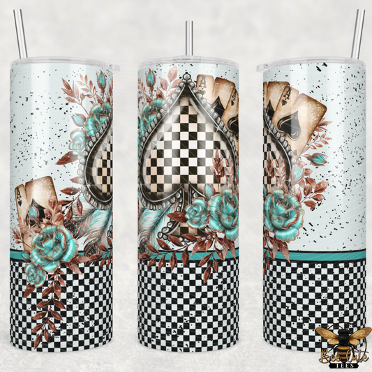 Checker Spades Heart Tumbler