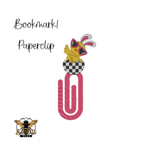 Bookmark paperclip with cartoon character on a white background