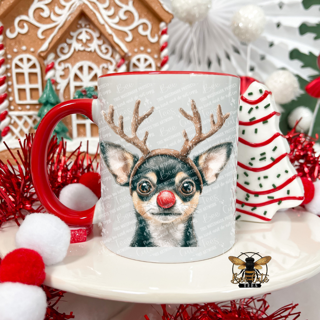 Chihuahua Black/Tan Christmas Mug