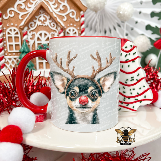 Chihuahua Black/Tan Christmas Mug