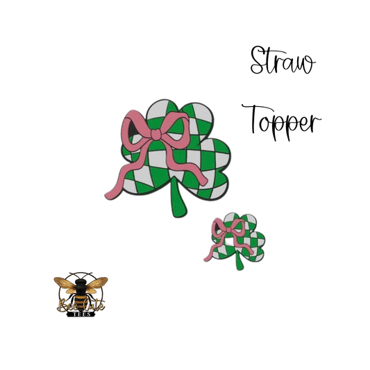 Clover Bow Straw Topper