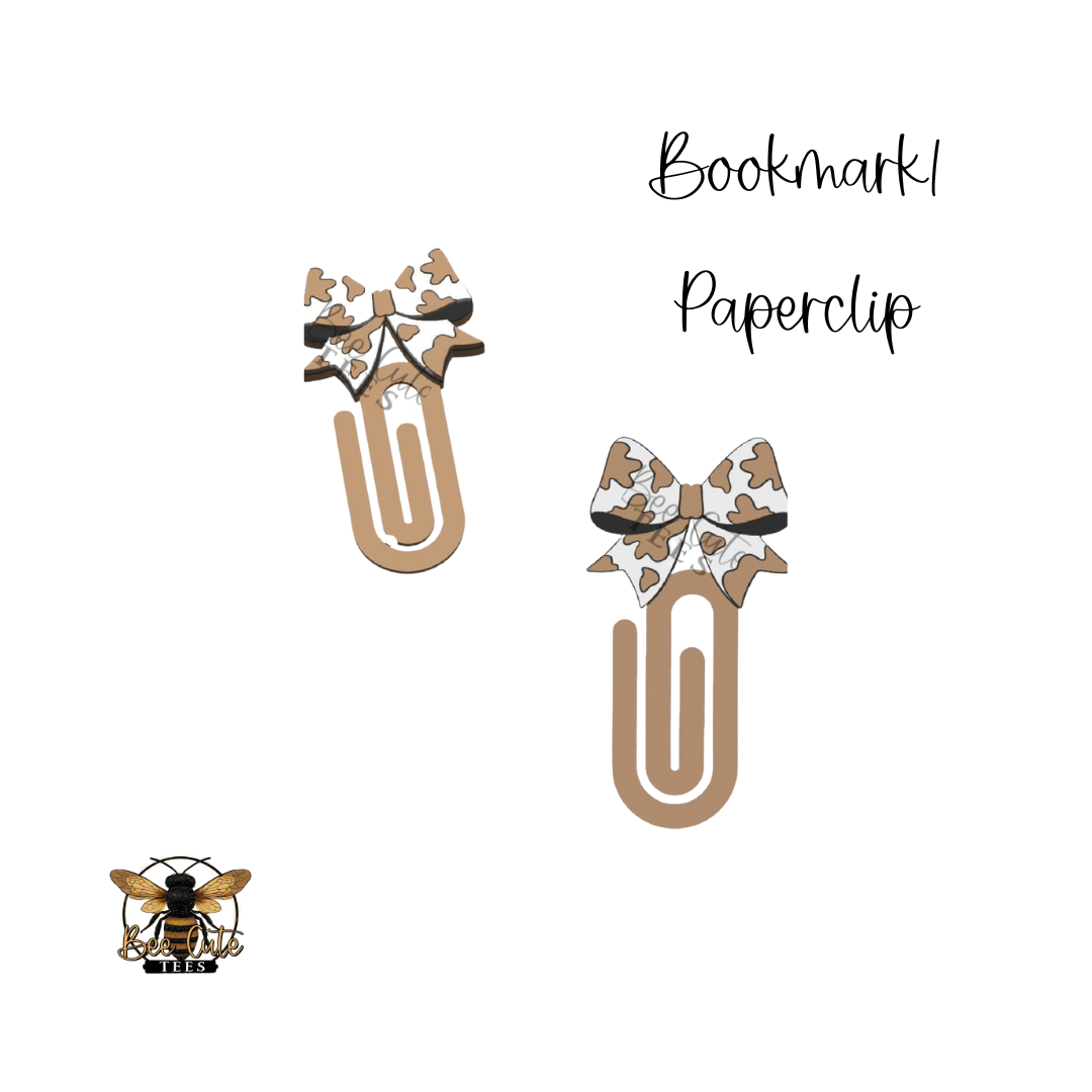 Cow Print Bow Bookmark