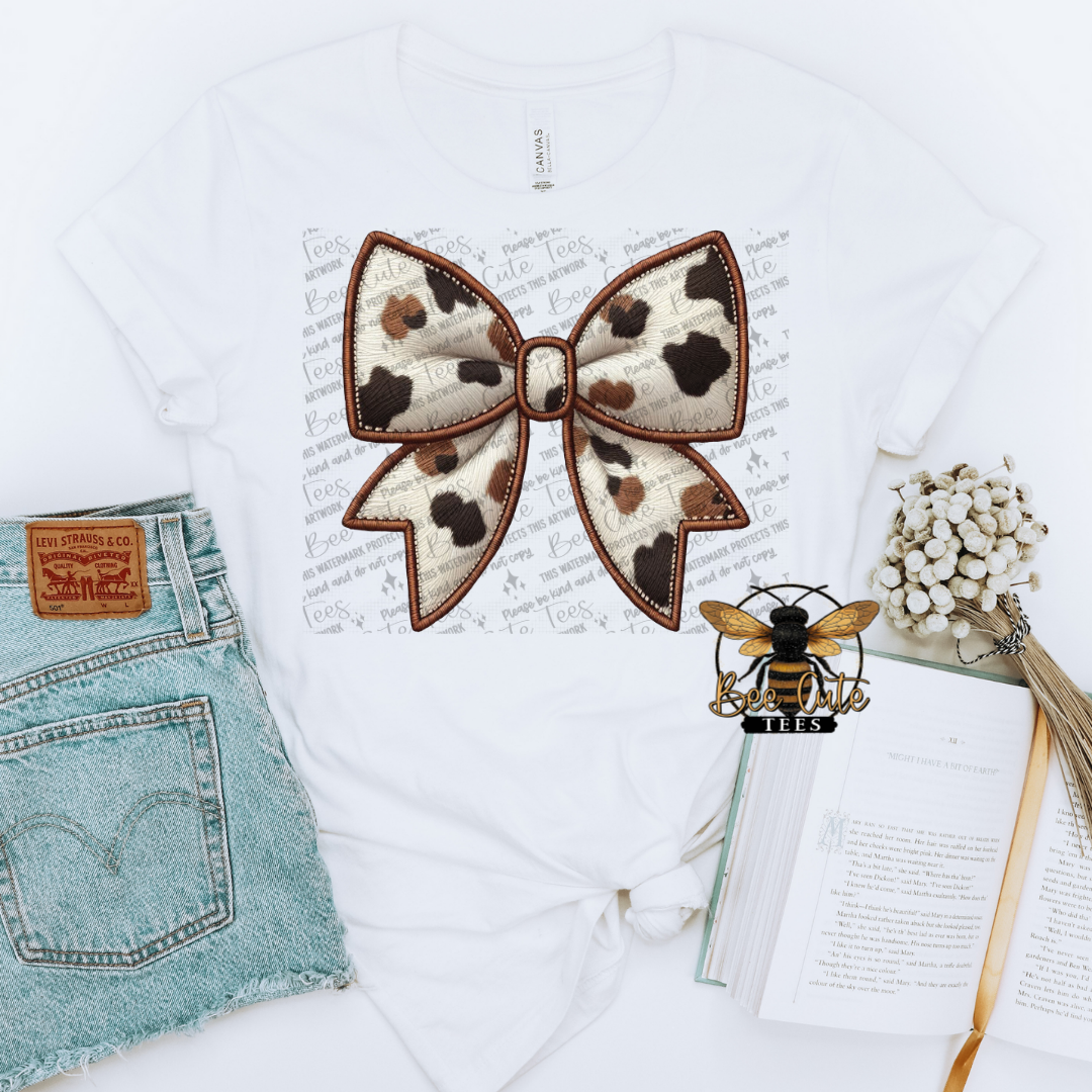 Cow Print Bow