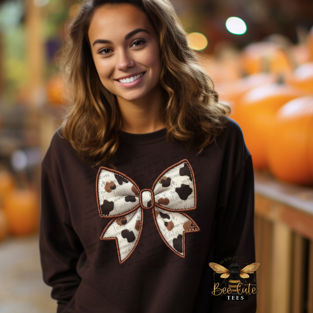 Cow Print Bow