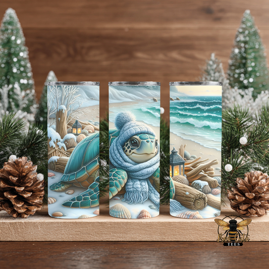 Cute Winter Turtle Tumbler