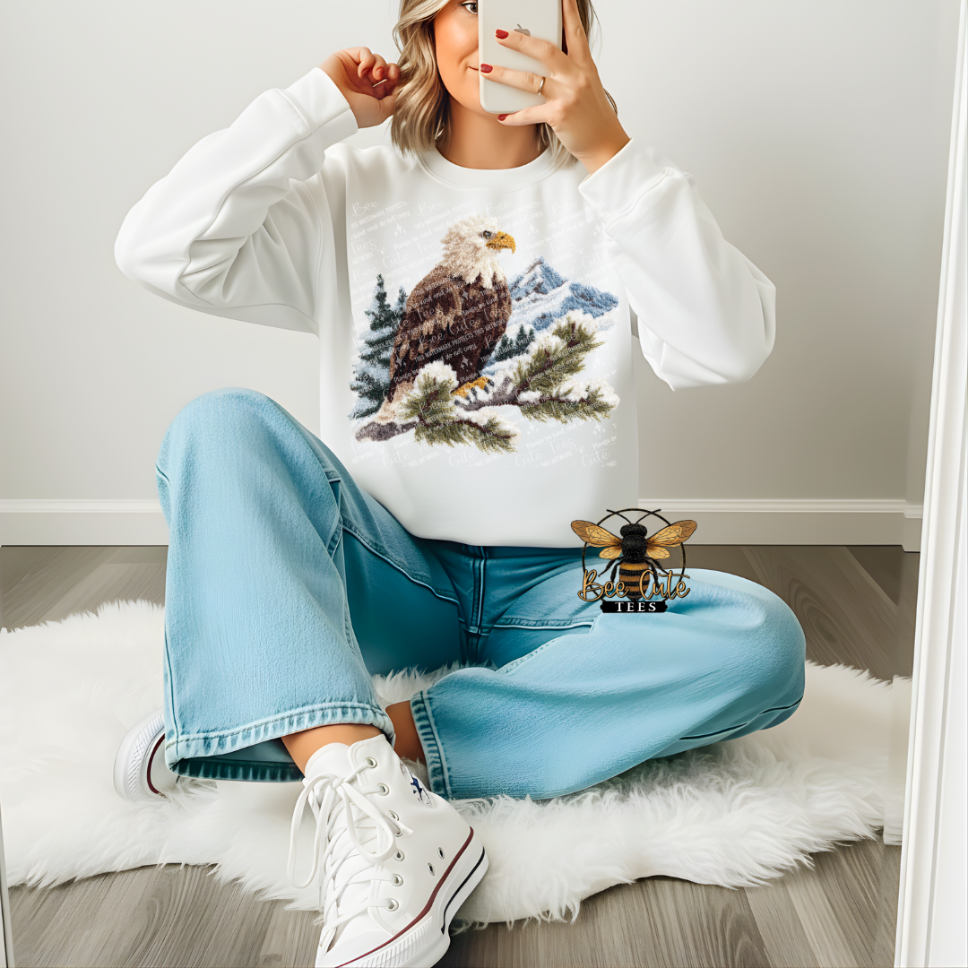 Winter Eagle Faux Latch Hook Yarn Crochet