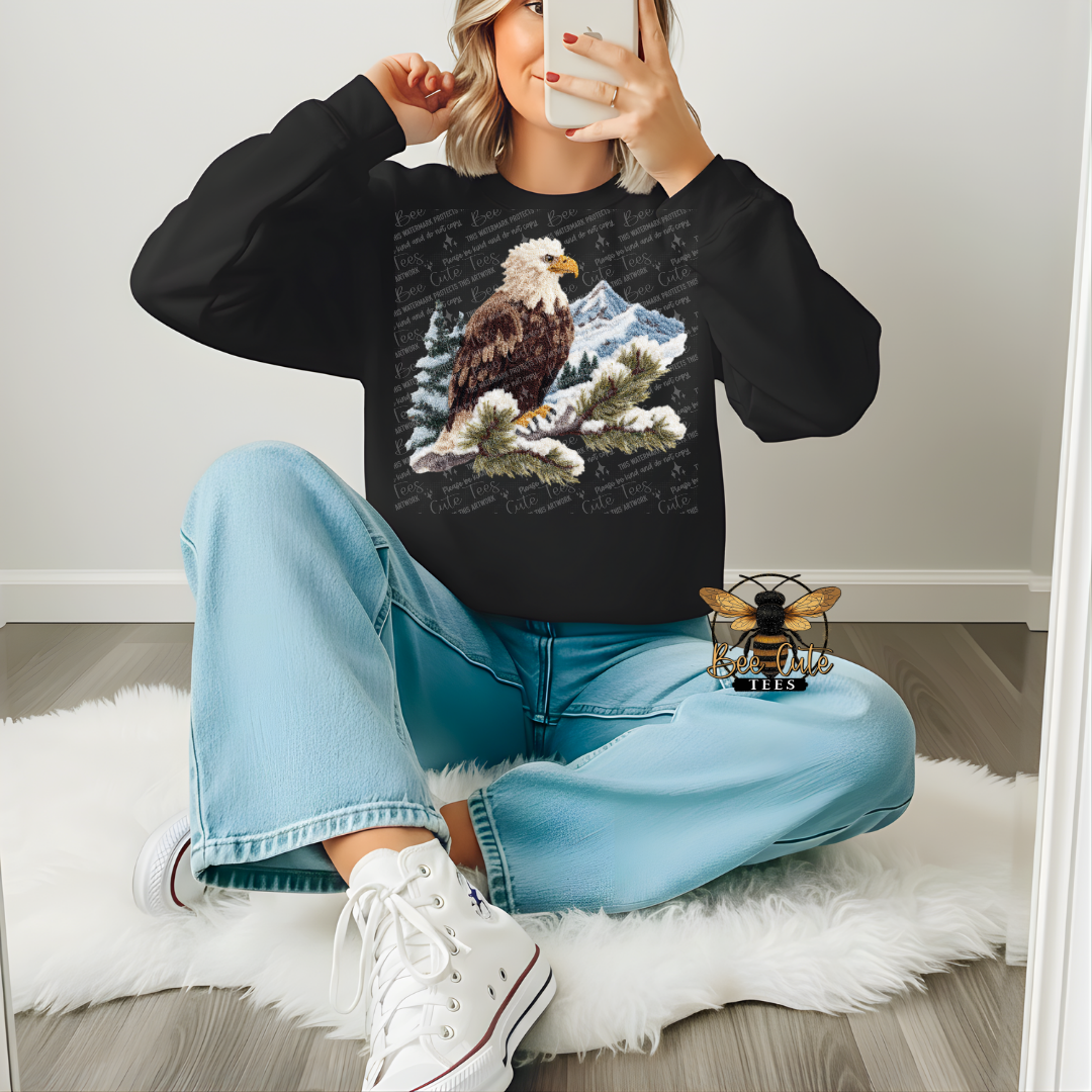 Winter Eagle Faux Latch Hook Yarn Crochet