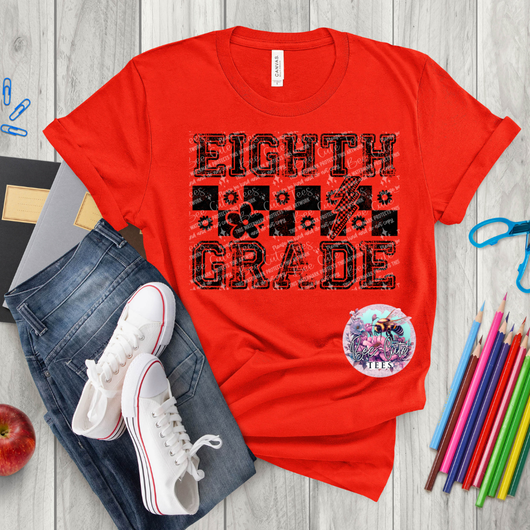 Eighth Grade Checkered Black