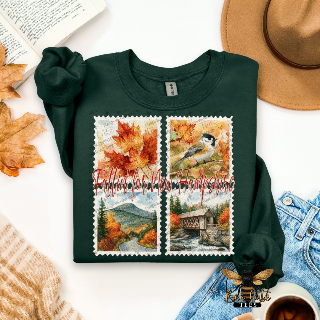 Vintage Fall New Hampshire Stamps
