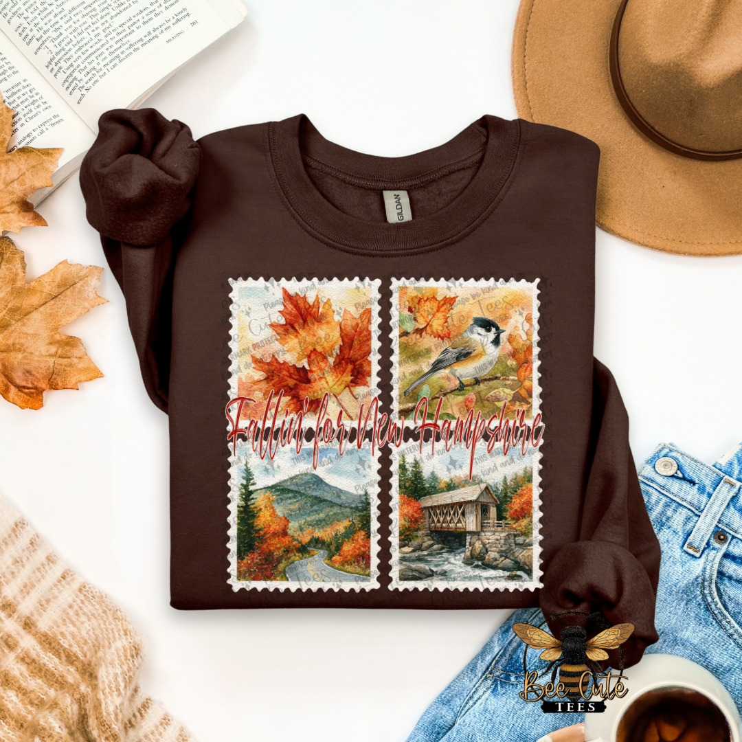 Vintage Fall New Hampshire Stamps