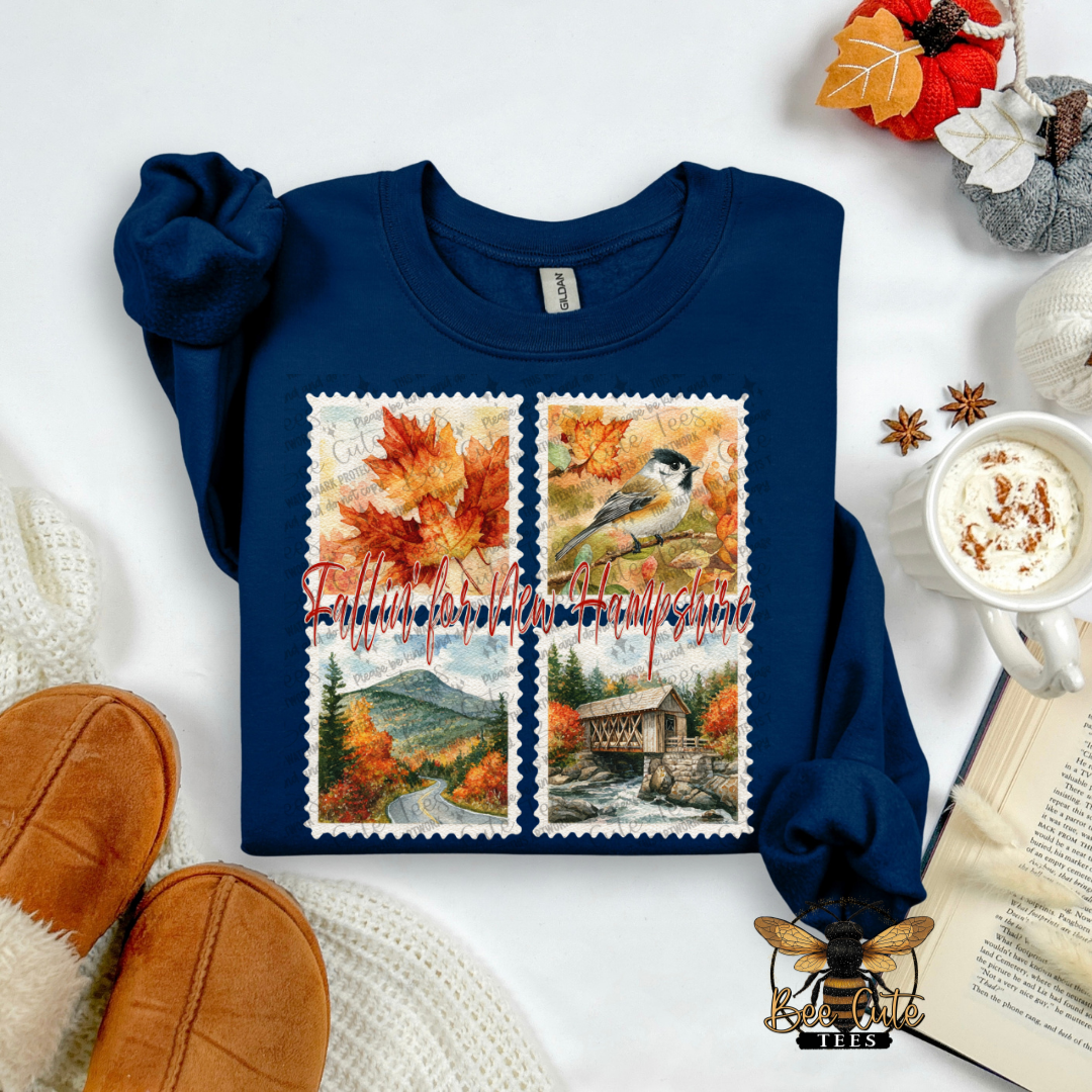 Vintage Fall New Hampshire Stamps