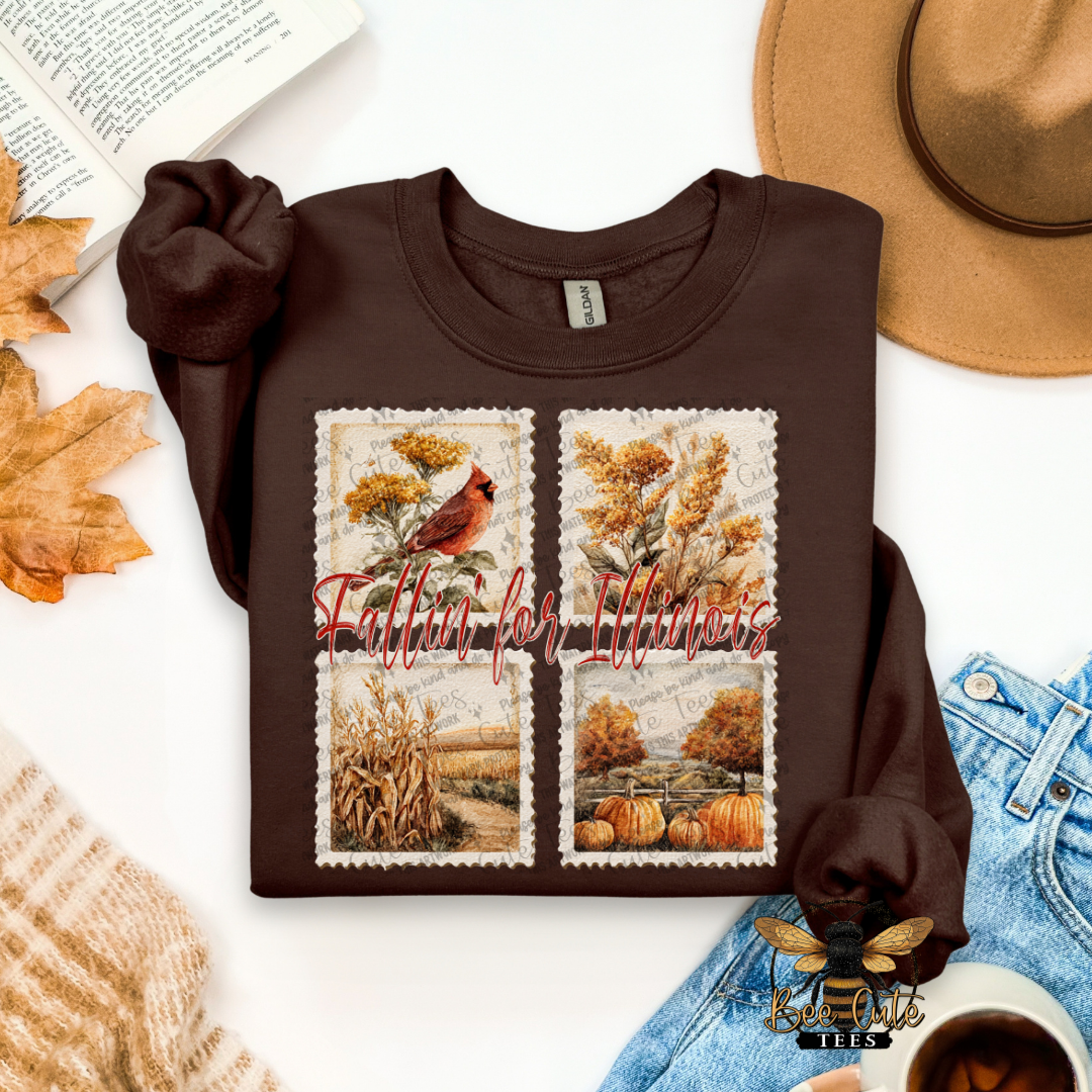Vintage Fall Illinois Stamps