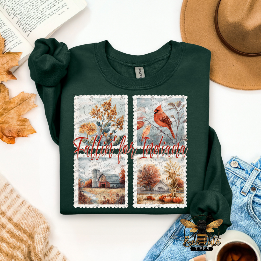 Vintage Fall Indiana Stamps