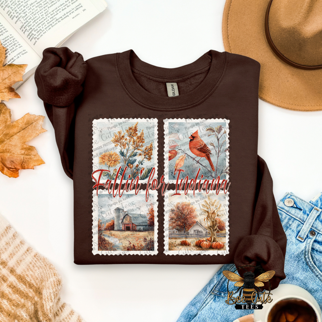 Vintage Fall Indiana Stamps