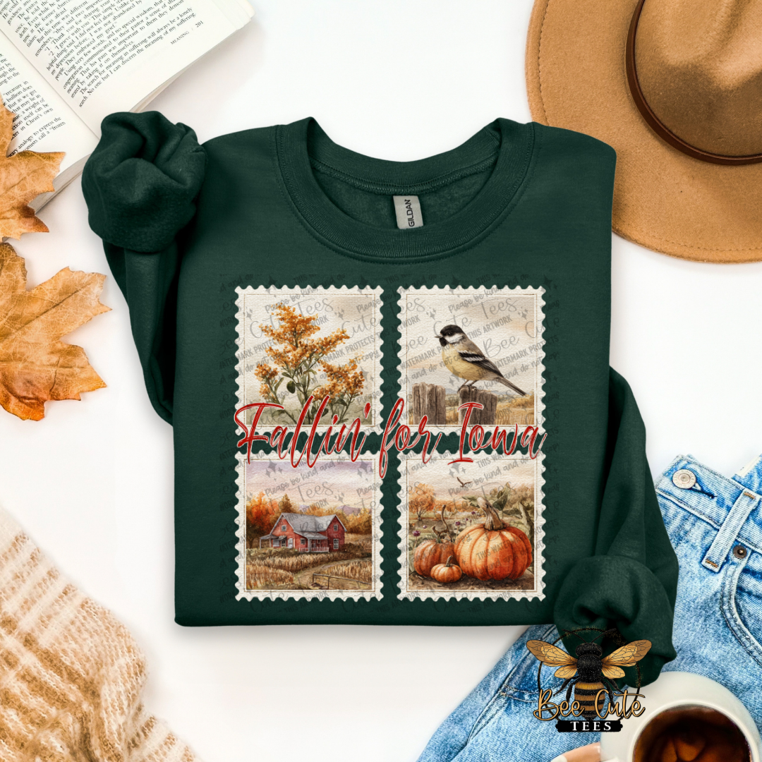 Vintage Fall Iowa Stamps