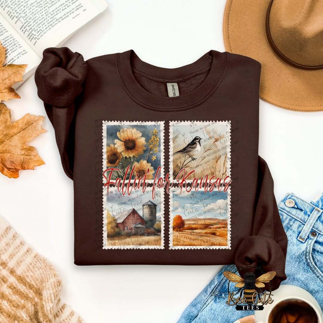 Vintage Fall Kansas Stamps