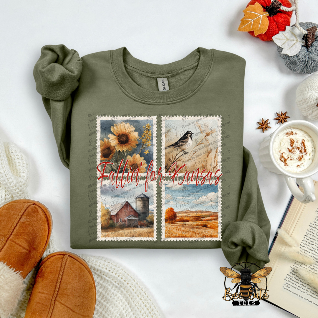 Vintage Fall Kansas Stamps